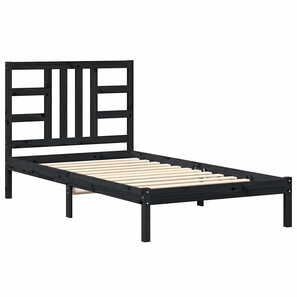 Vidaxl bedframe massief hout zwart 100x200 cm