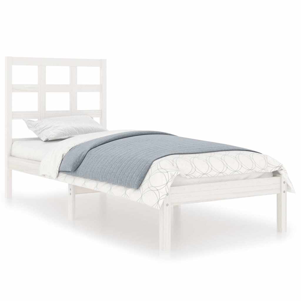 Vidaxl bedframe massief hout wit 75x190 cm