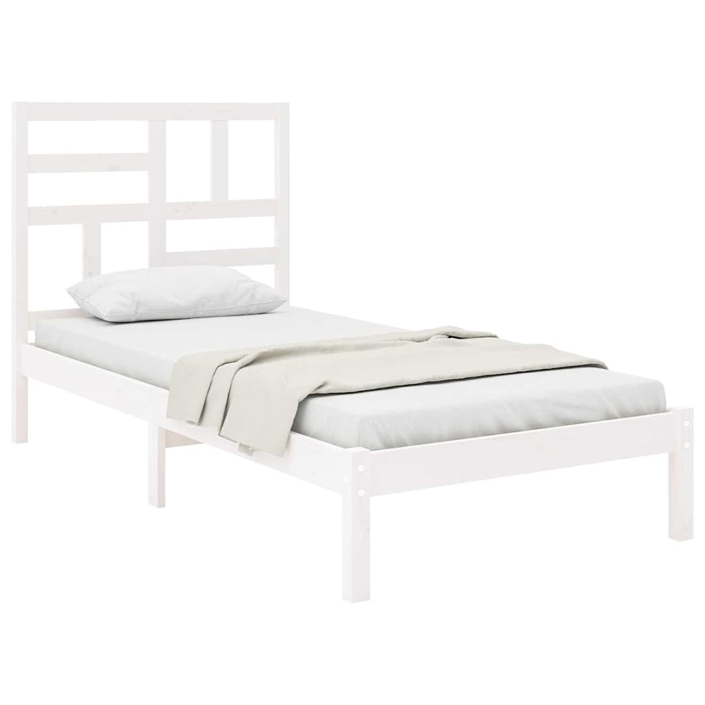 Vidaxl bedframe massief hout wit 90x200 cm