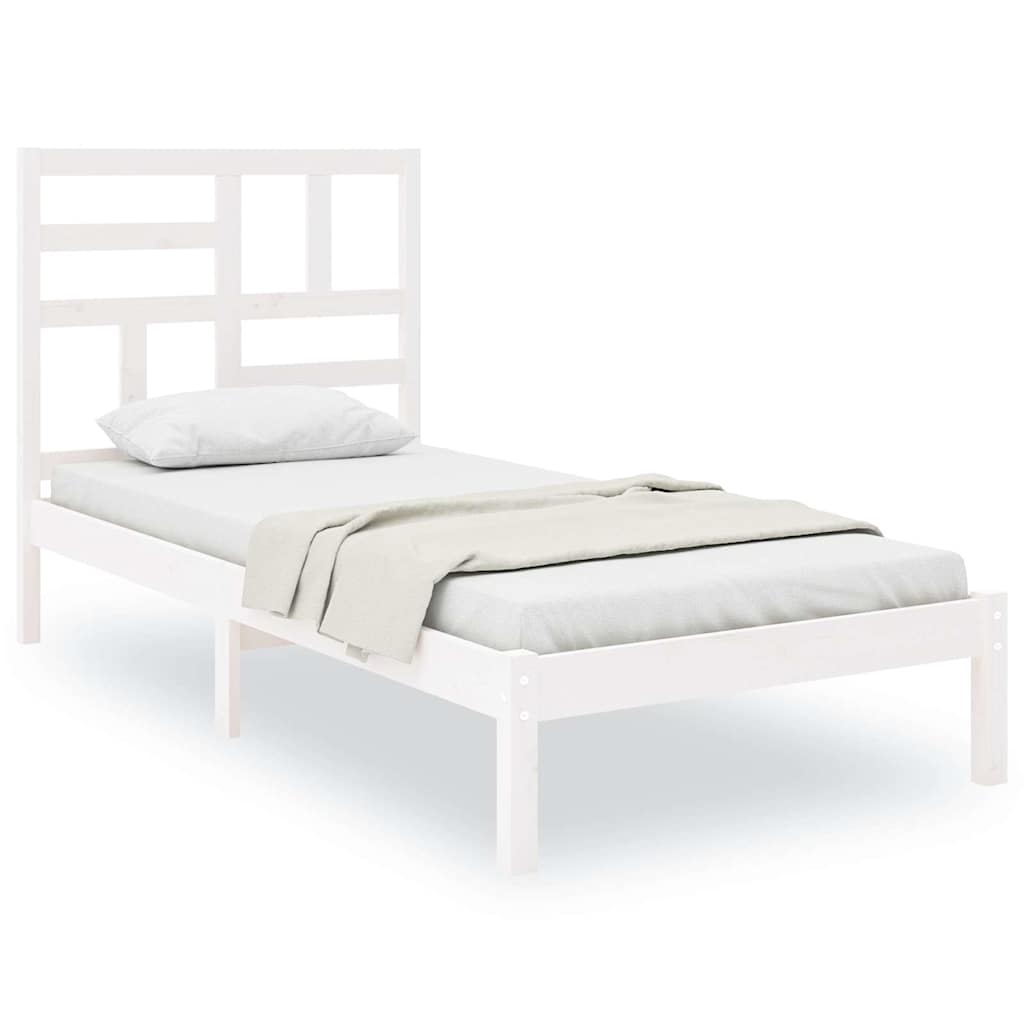 Vidaxl bedframe massief hout wit 100x200 cm