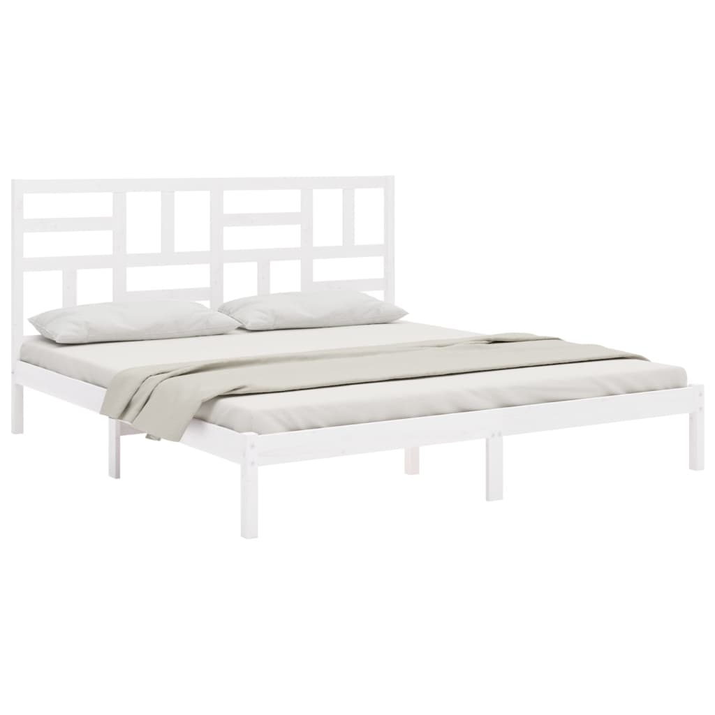 Vidaxl bedframe massief hout wit 180x200 cm