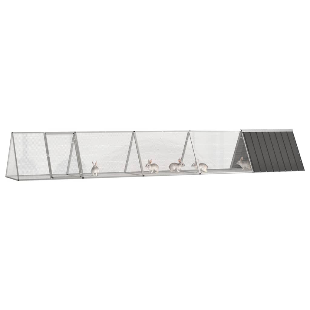 Vidaxl konijnenhok 504,5x80,5x71 cm gegalvaniseerd staal antraciet