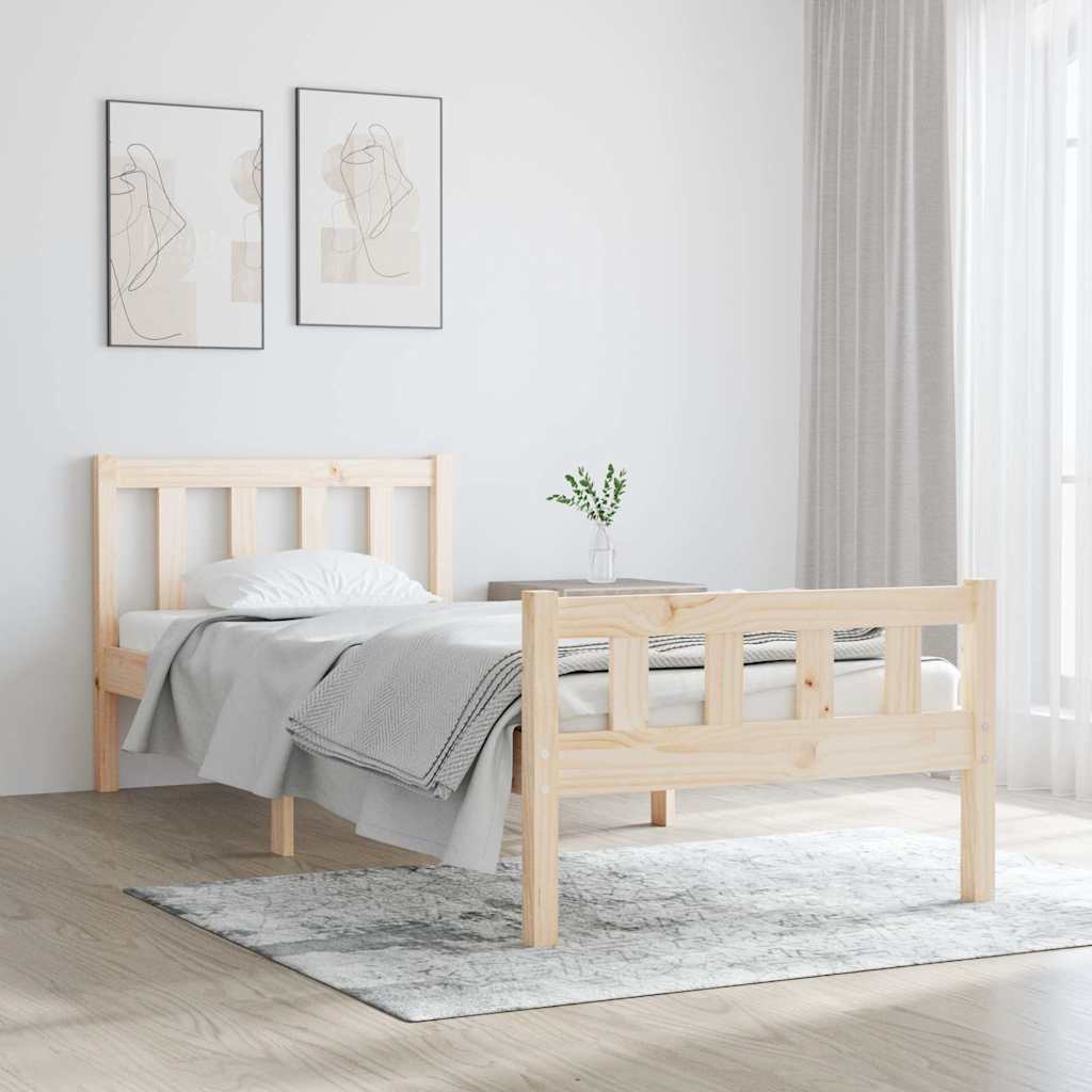 Vidaxl bedframe massief hout 90x190 cm
