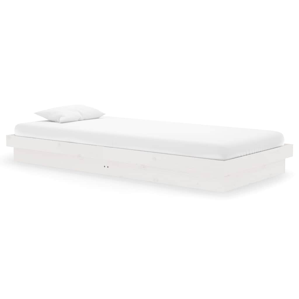 Vidaxl bedframe massief hout wit 90x200 cm