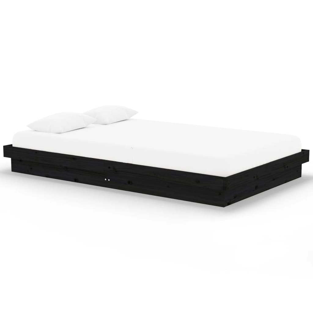 Vidaxl bedframe massief hout zwart 120x200 cm