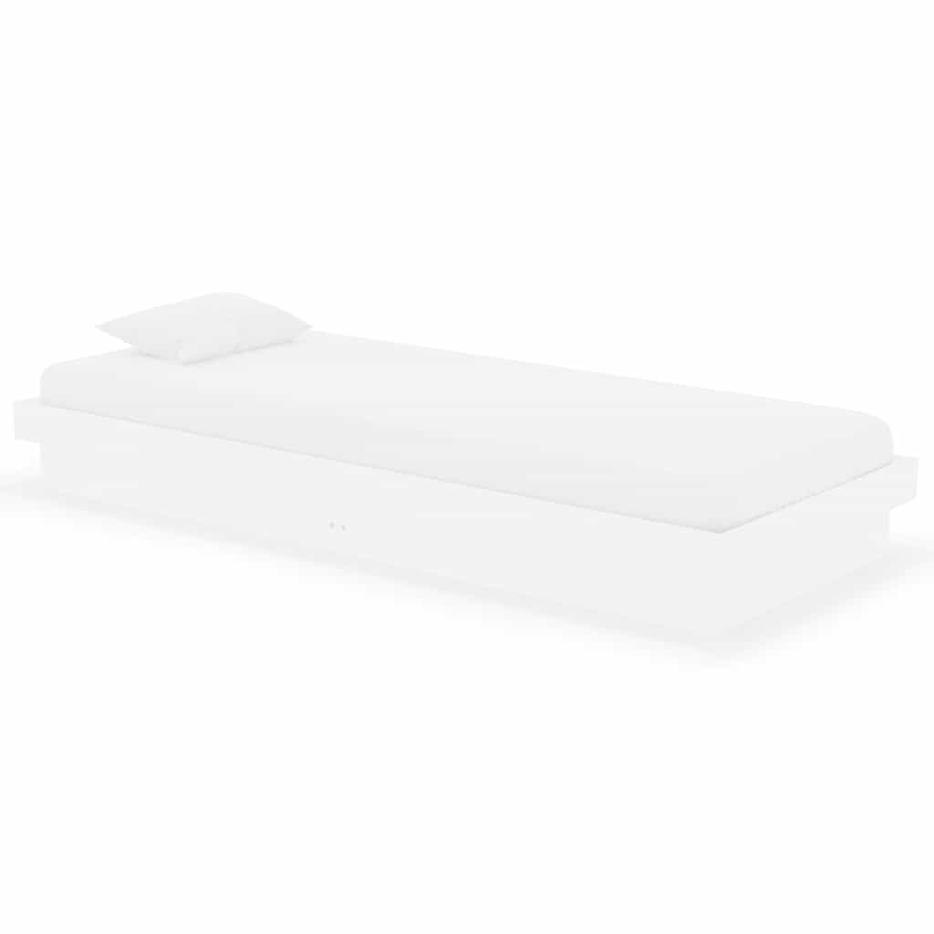 Vidaxl bedframe massief hout wit 75x190 cm