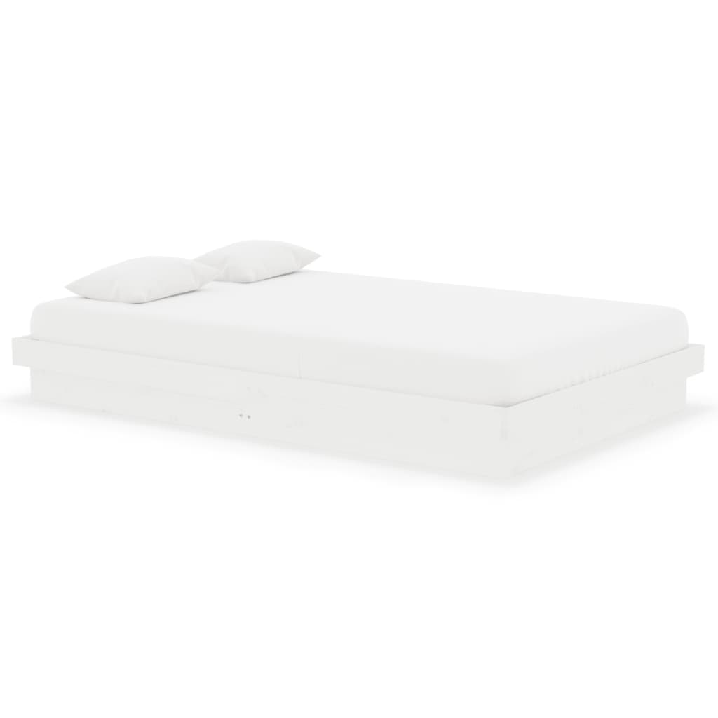 Vidaxl bedframe massief hout wit 120x190 cm