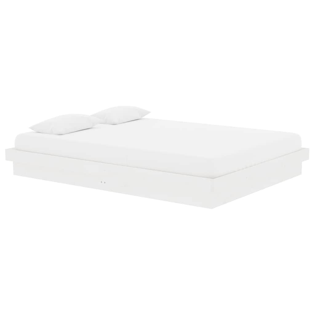 Vidaxl bedframe massief hout wit 135x190 cm