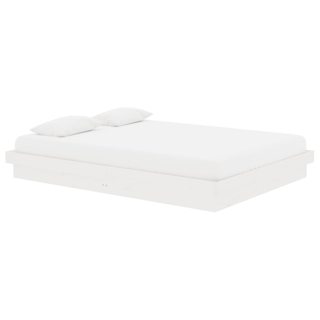 Vidaxl bedframe massief hout wit 140x190 cm