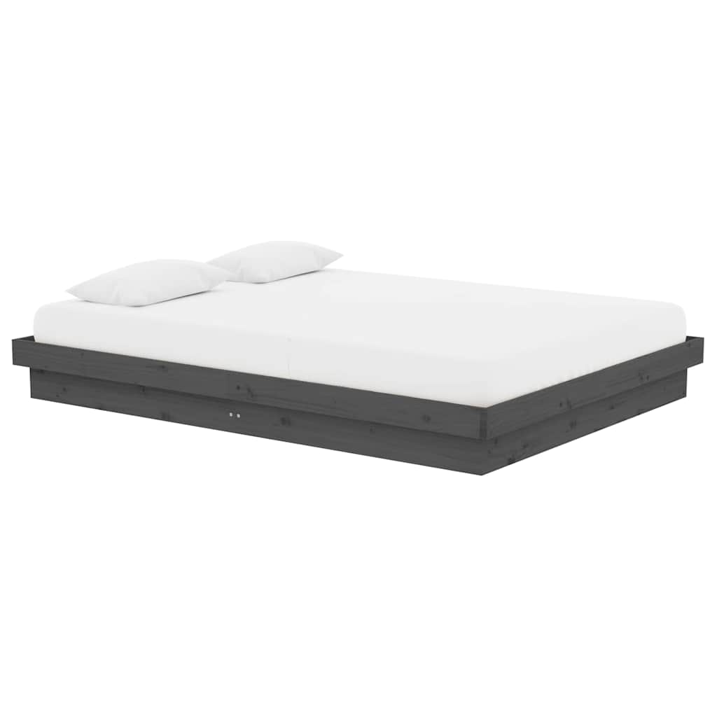 Vidaxl bedframe massief hout grijs 140x190 cm