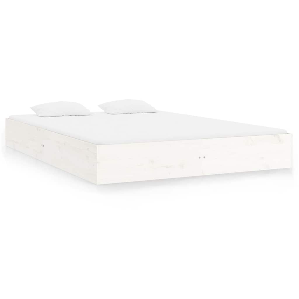 Vidaxl bedframe massief hout wit 200x200 cm