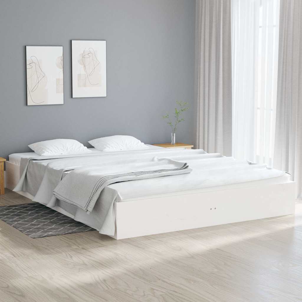 Vidaxl bedframe massief hout wit 140x200 cm