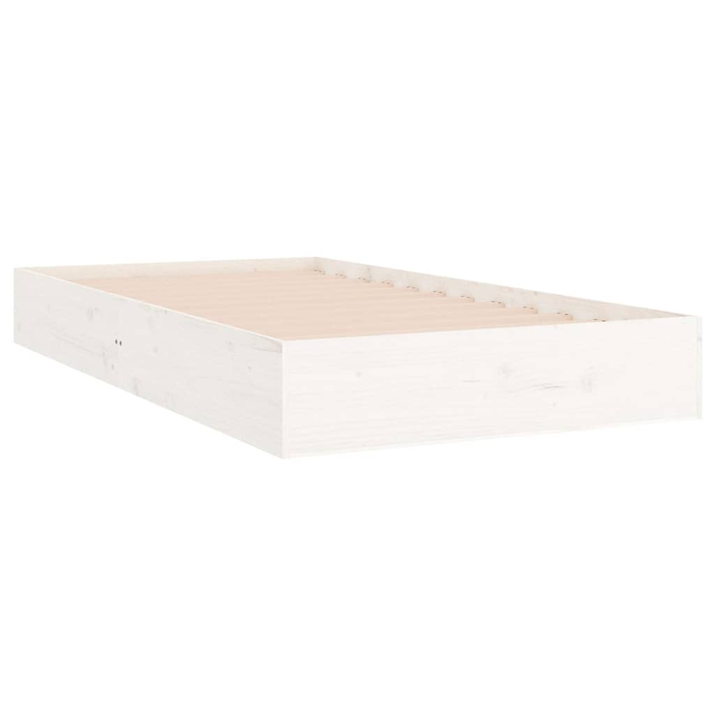 Vidaxl bedframe massief hout wit 100x200 cm