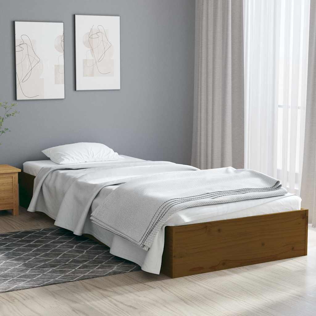 Vidaxl bedframe massief hout honingbruin 75x190 cm