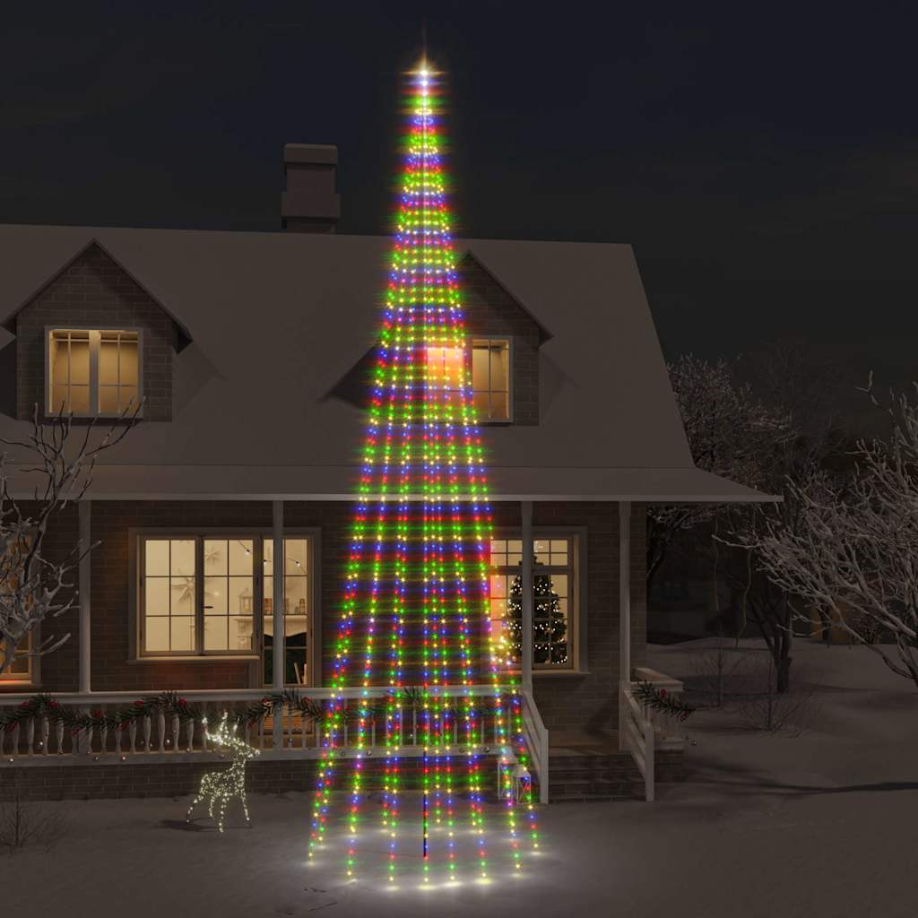 Vidaxl vlaggenmast kerstboom 1134 led's meerkleurig 800 cm