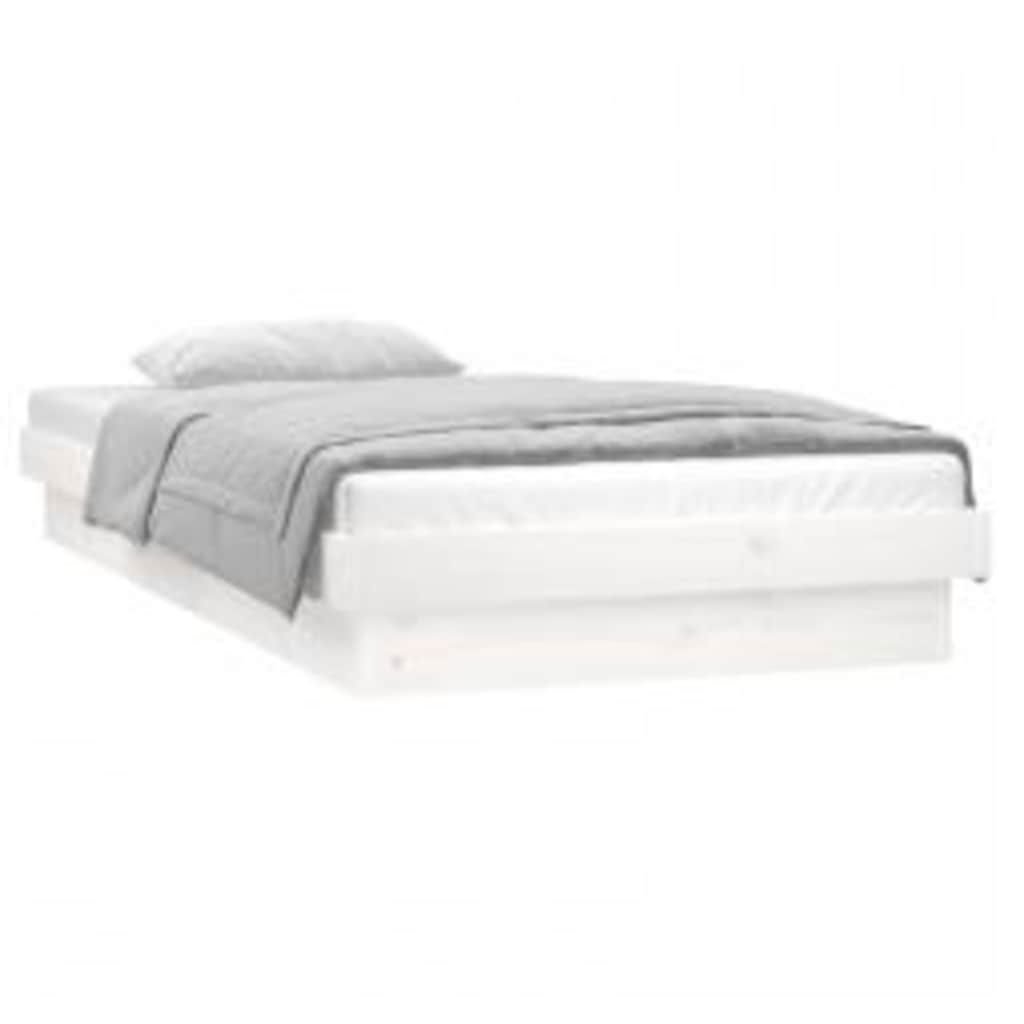 Vidaxl bedframe led massief hout 90x200 cm