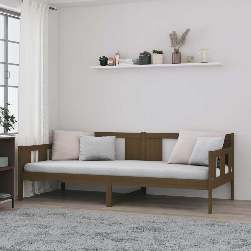 Vidaxl slaapbank massief grenenhout honingbruin 90x200 cm