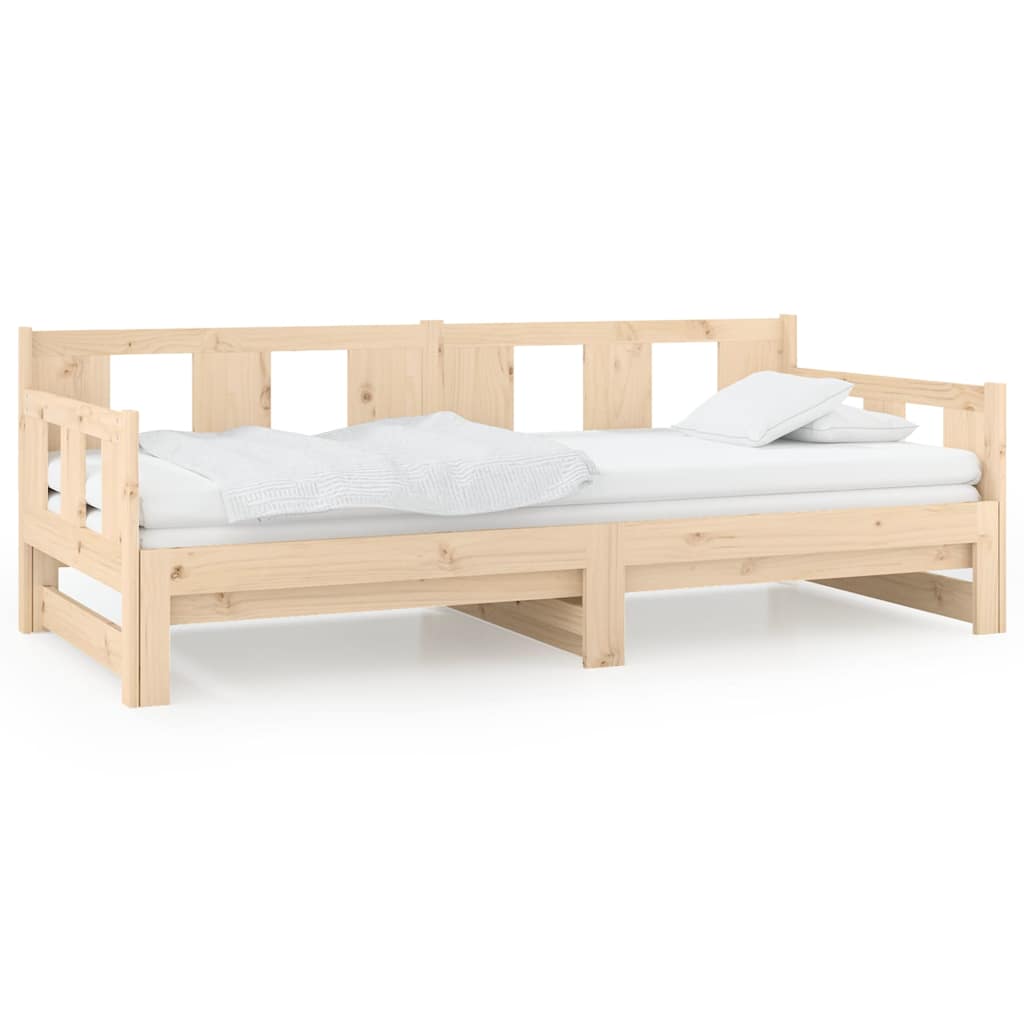 Vidaxl slaapbank uitschuifbaar massief grenenhout 2x(90x200) cm