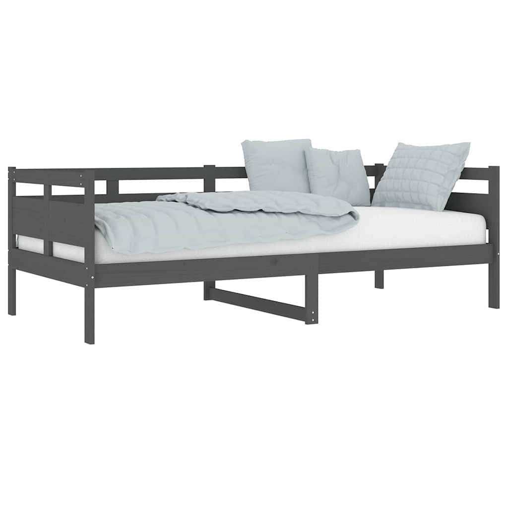 Vidaxl slaapbank massief grenenhout grijs 90x200 cm