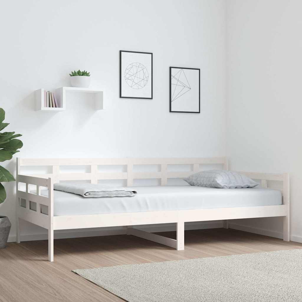 Vidaxl slaapbank massief grenenhout wit 90x200 cm