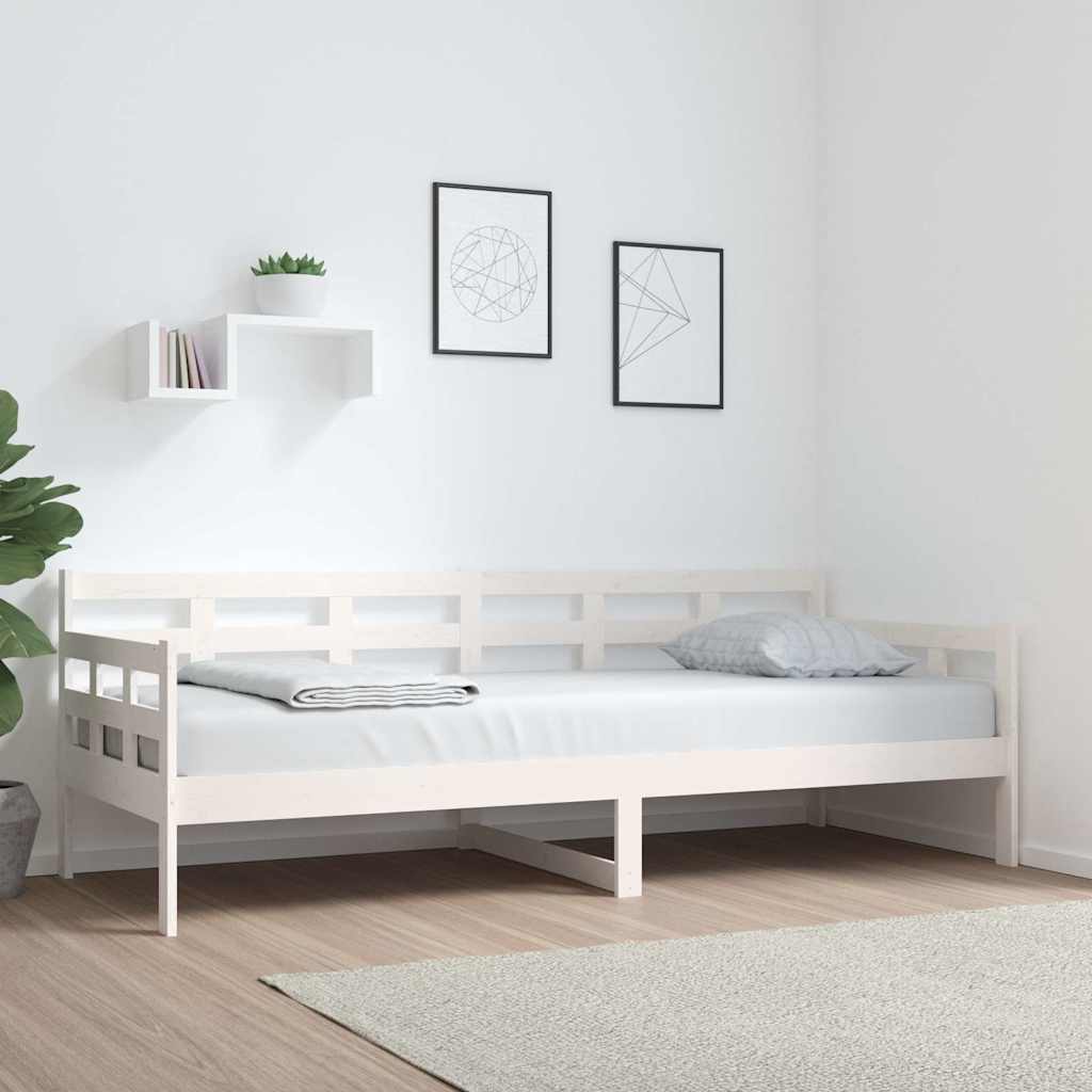 Vidaxl slaapbank massief grenenhout wit 80x200 cm