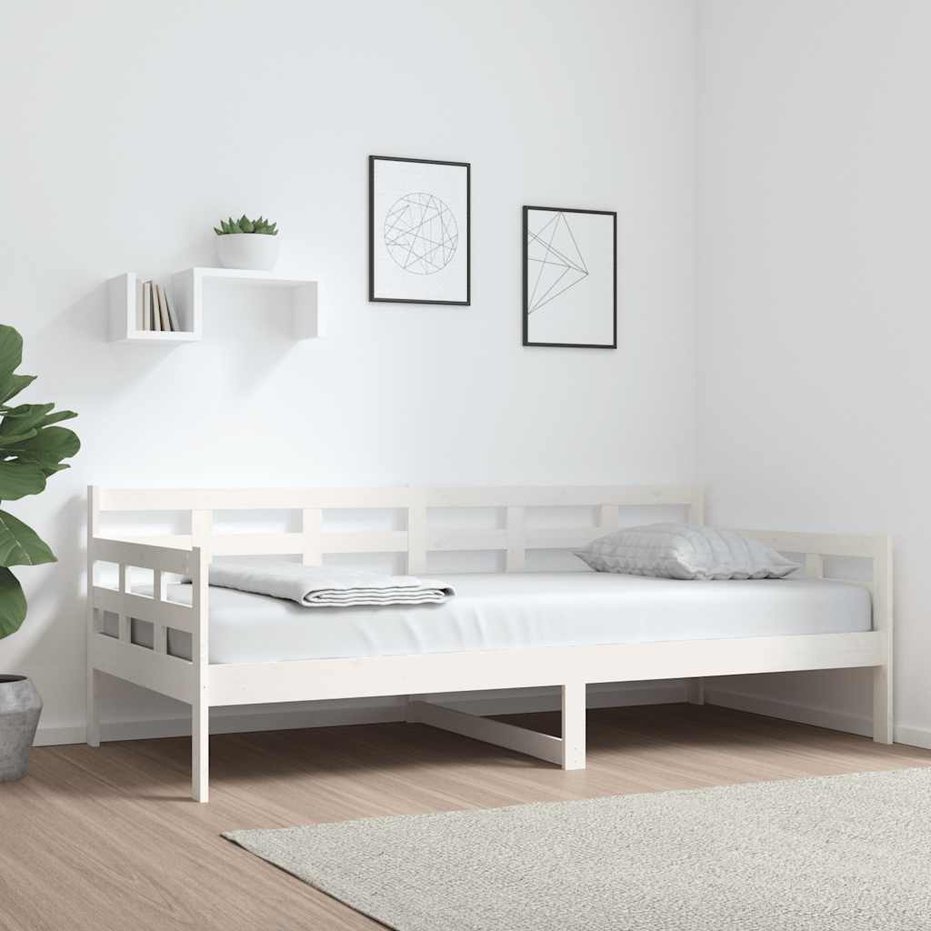 Vidaxl slaapbank massief grenenhout wit 90x190 cm