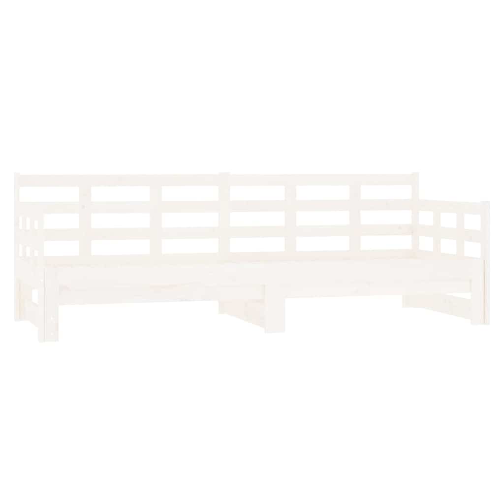 Vidaxl slaapbank uitschuifbaar massief grenenhout wit 2x(80x200) cm