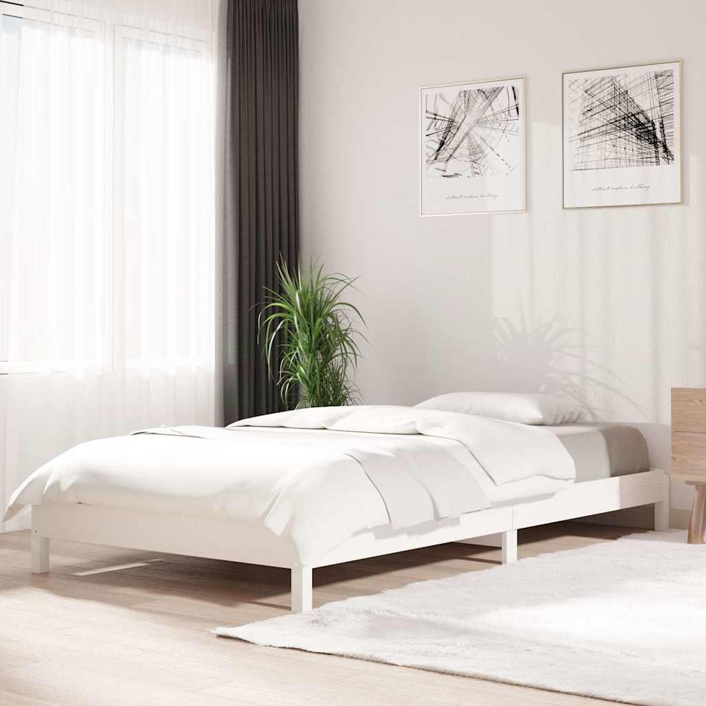 Vidaxl bed stapelbaar 100x200 cm massief grenenhout wit
