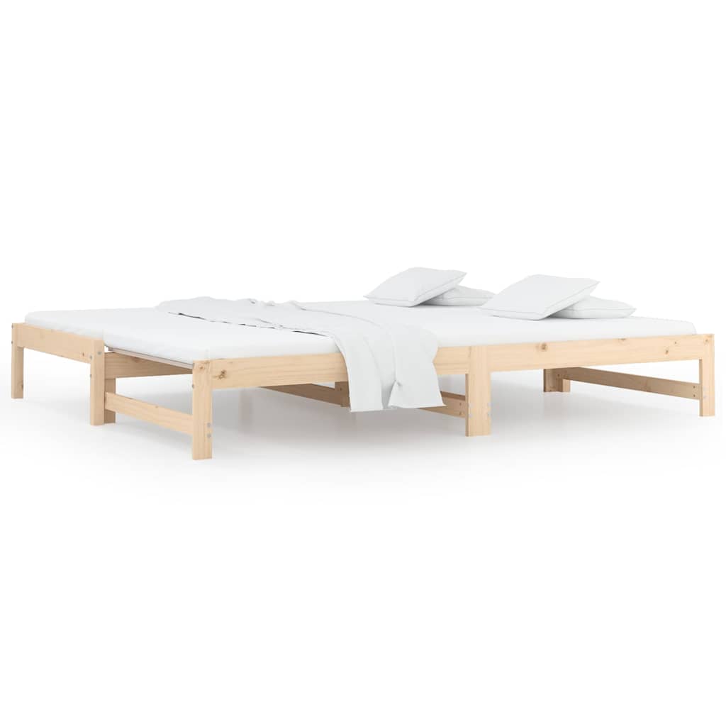 Vidaxl slaapbank uitschuifbaar 2x(90x200) cm massief grenenhout