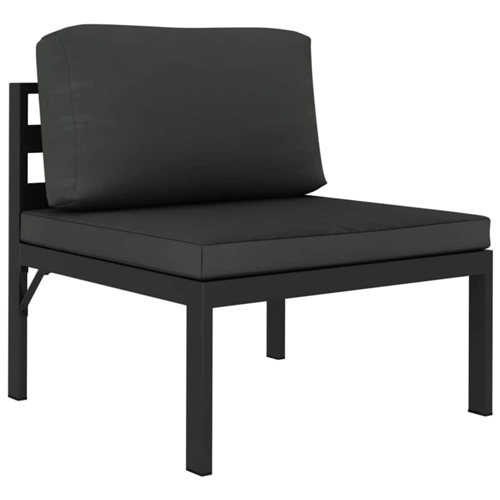Vidaxl 5-delige loungeset met kussens aluminium antracietkleurig