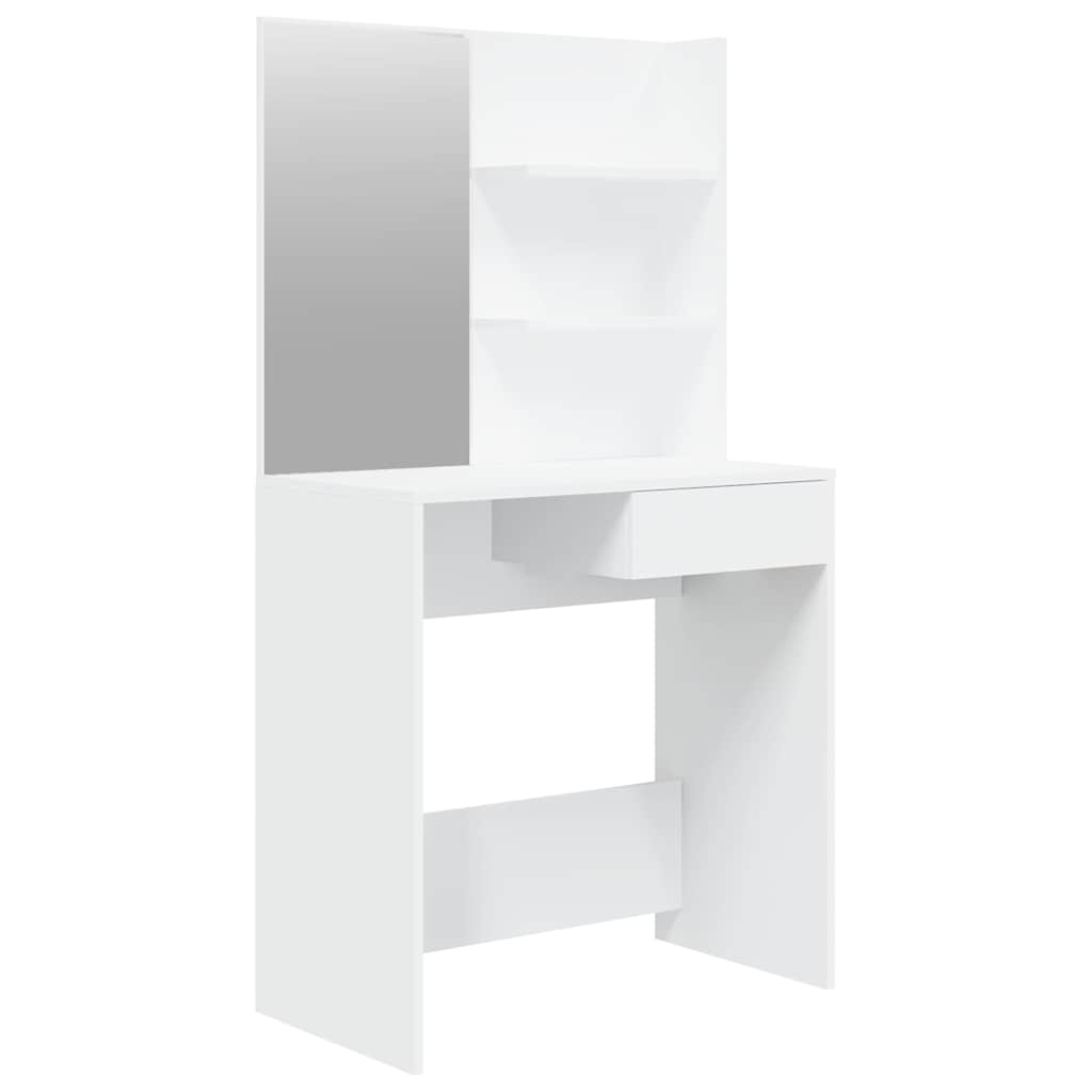 Vidaxl kaptafel met spiegel 74,5x40x141 cm wit