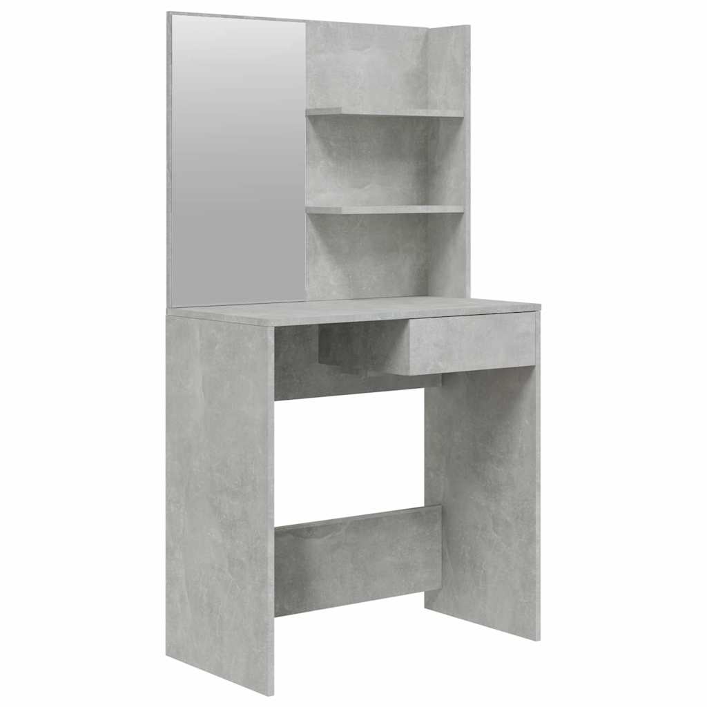 Vidaxl kaptafel met spiegel 74,5x40x141 cm betongrijs