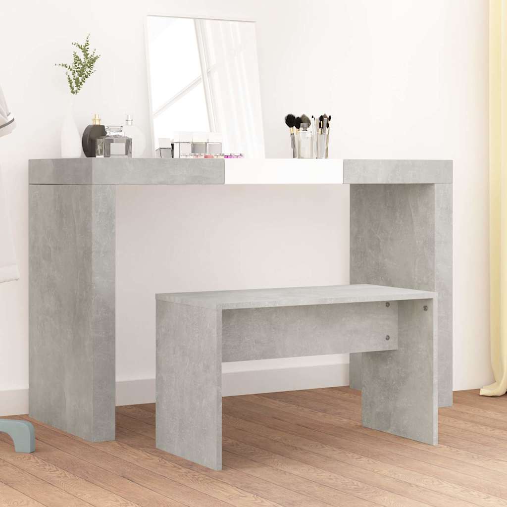Vidaxl kaptafelkruk 70x35x45 cm bewerkt hout betongrijs