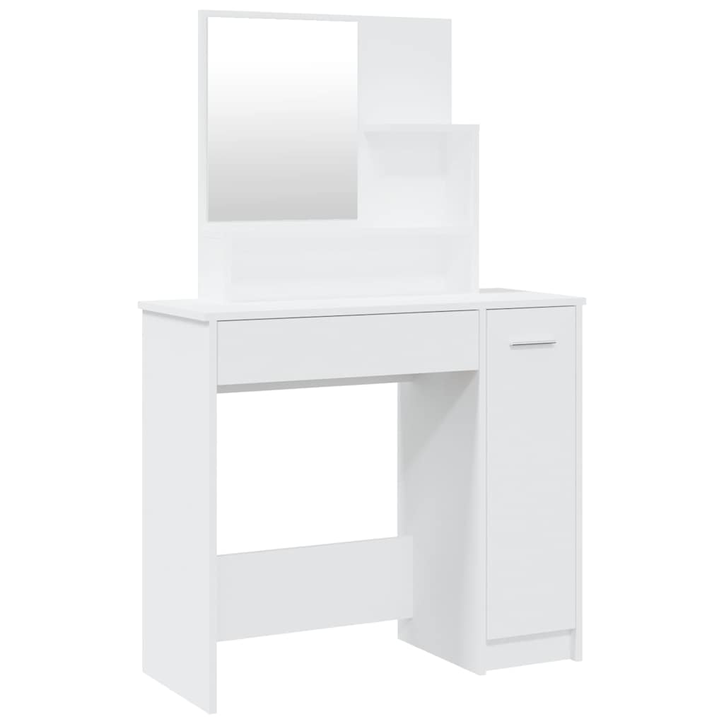 Vidaxl kaptafel met spiegel 86,5x35x136 cm wit