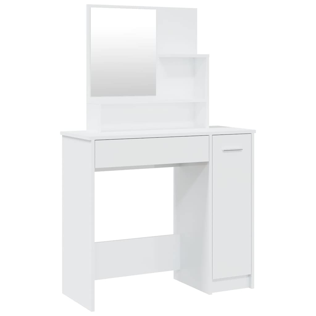 Vidaxl kaptafel met spiegel 86,5x35x136 cm hoogglans wit