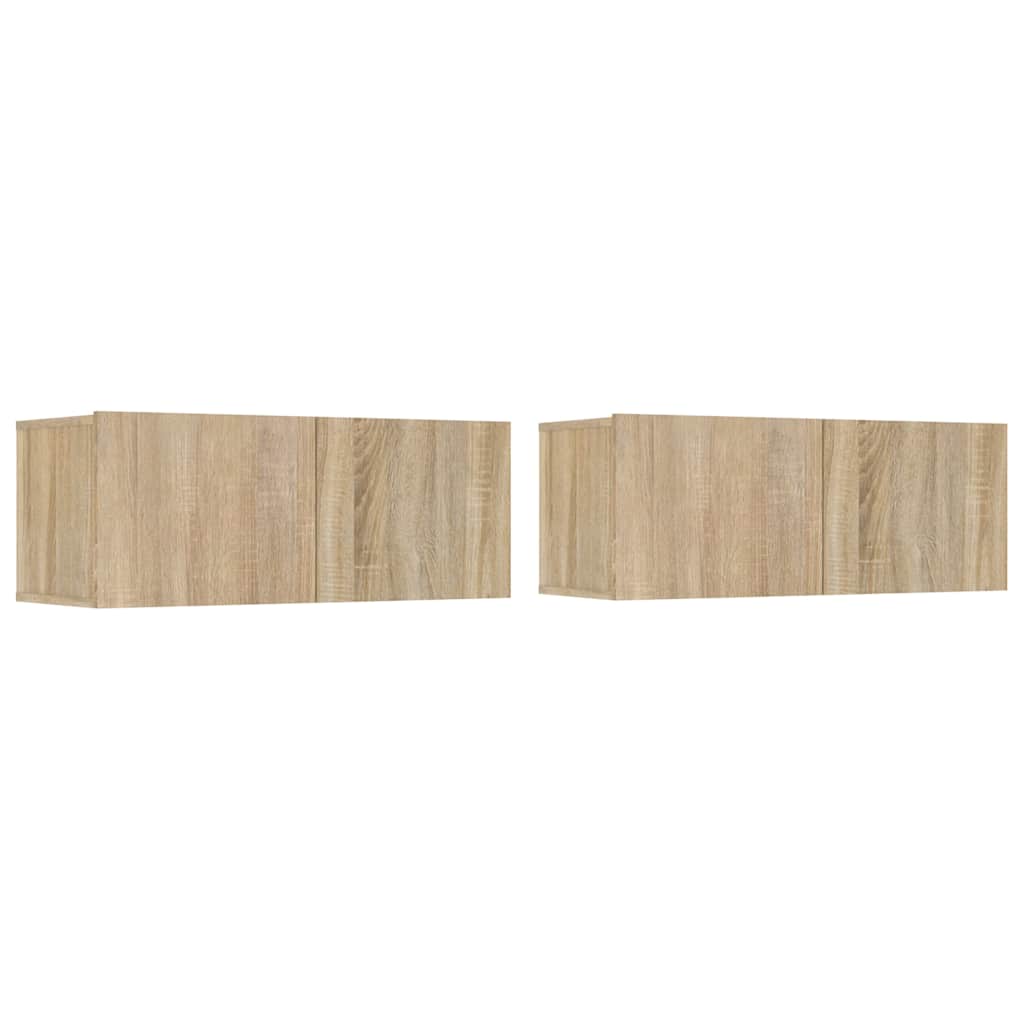Vidaxl tv-meubels 2 st 80x30x30 cm bewerkt hout sonoma eikenkleurig