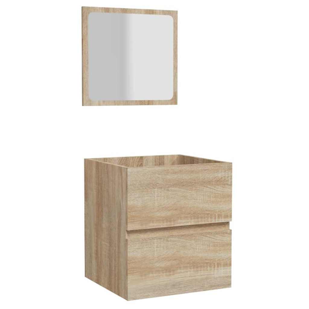 Vidaxl badkamerkast met spiegel bewerkt hout sonoma eikenkleurig