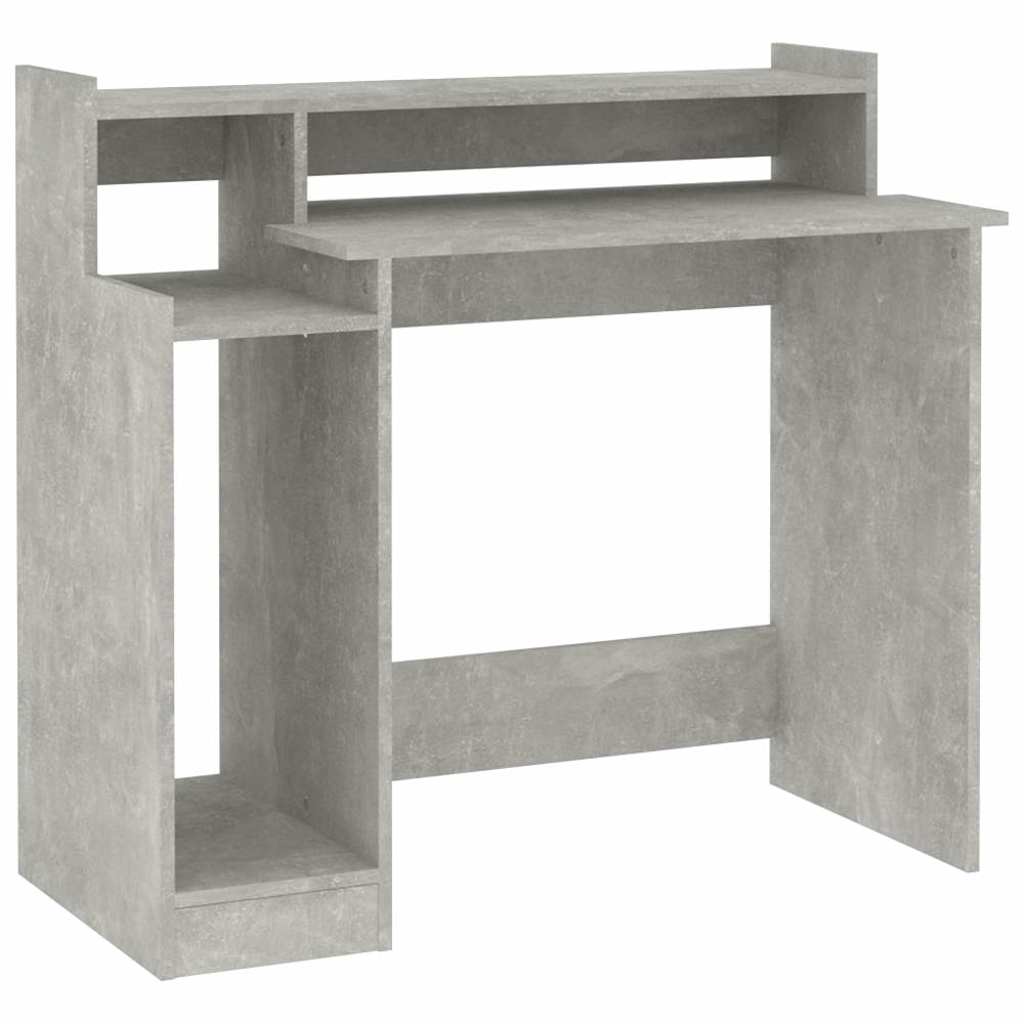 Vidaxl bureau met led-verlichting 97x45x90 cm bewerkt hout betongrijs