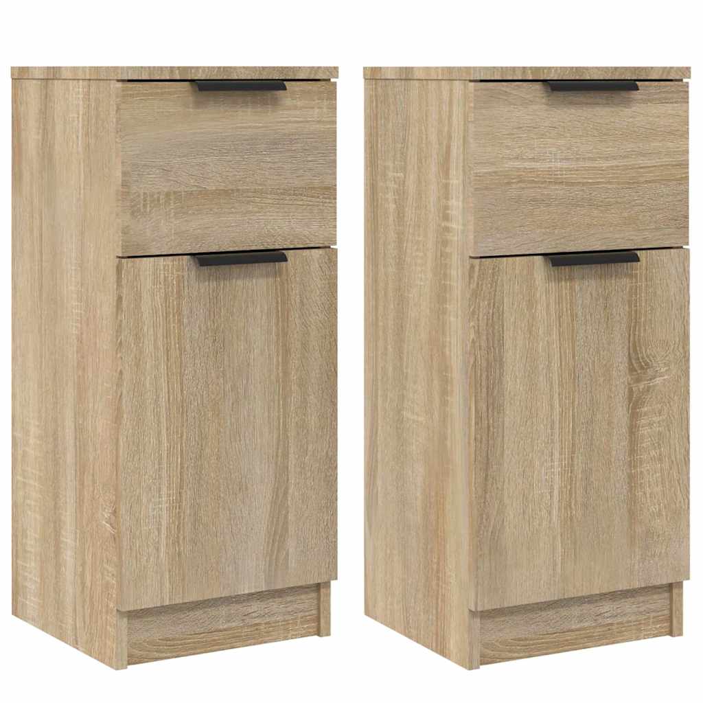 Vidaxl dressoirs 2 st 30x30x70 cm bewerkt hout sonoma eikenkleurig