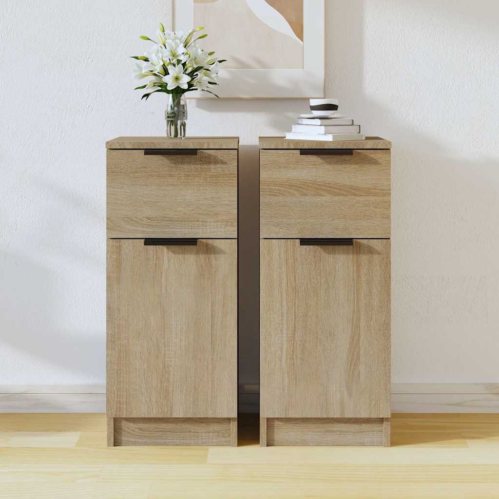 Vidaxl dressoirs 2 st 30x30x70 cm bewerkt hout sonoma eikenkleurig