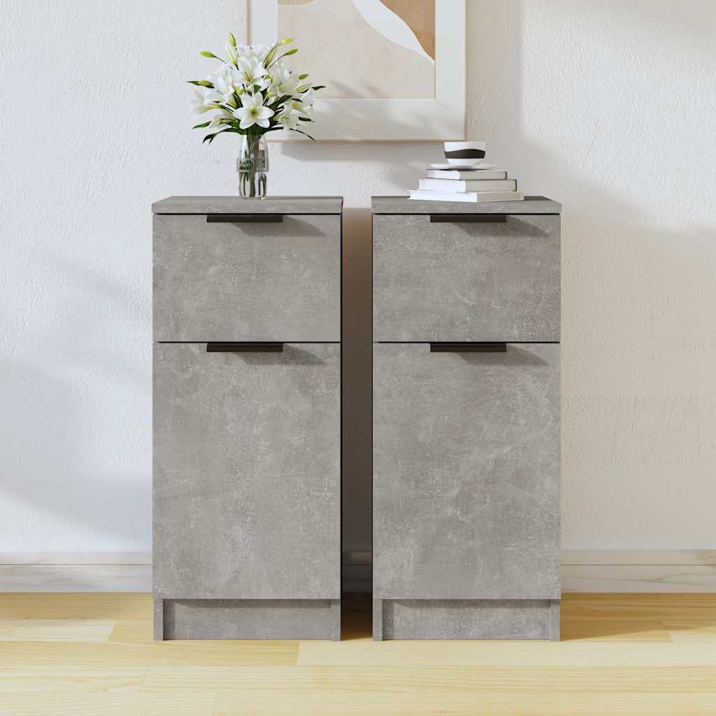 Vidaxl dressoirs 2 st 30x30x70 cm bewerkt hout betongrijs
