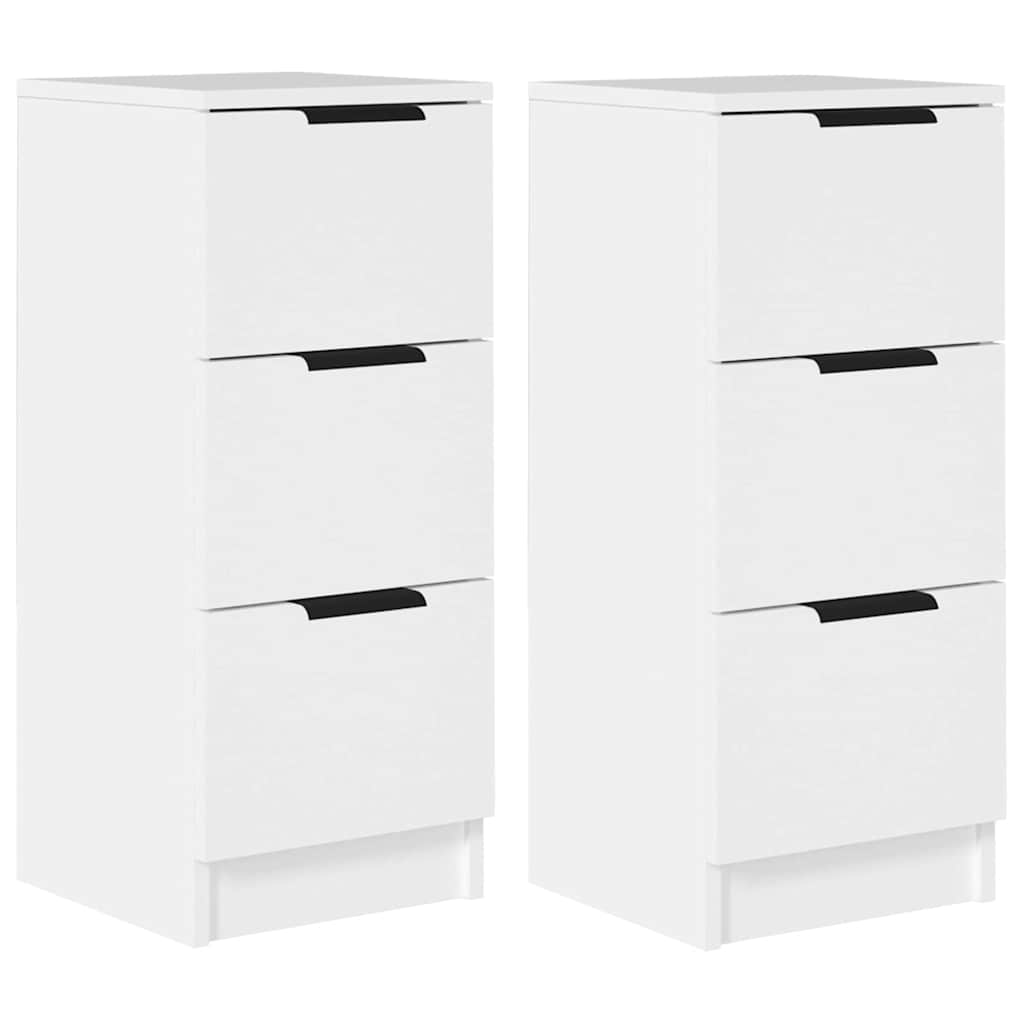 Vidaxl dressoirs 2 st 30x30x70 cm bewerkt hout wit