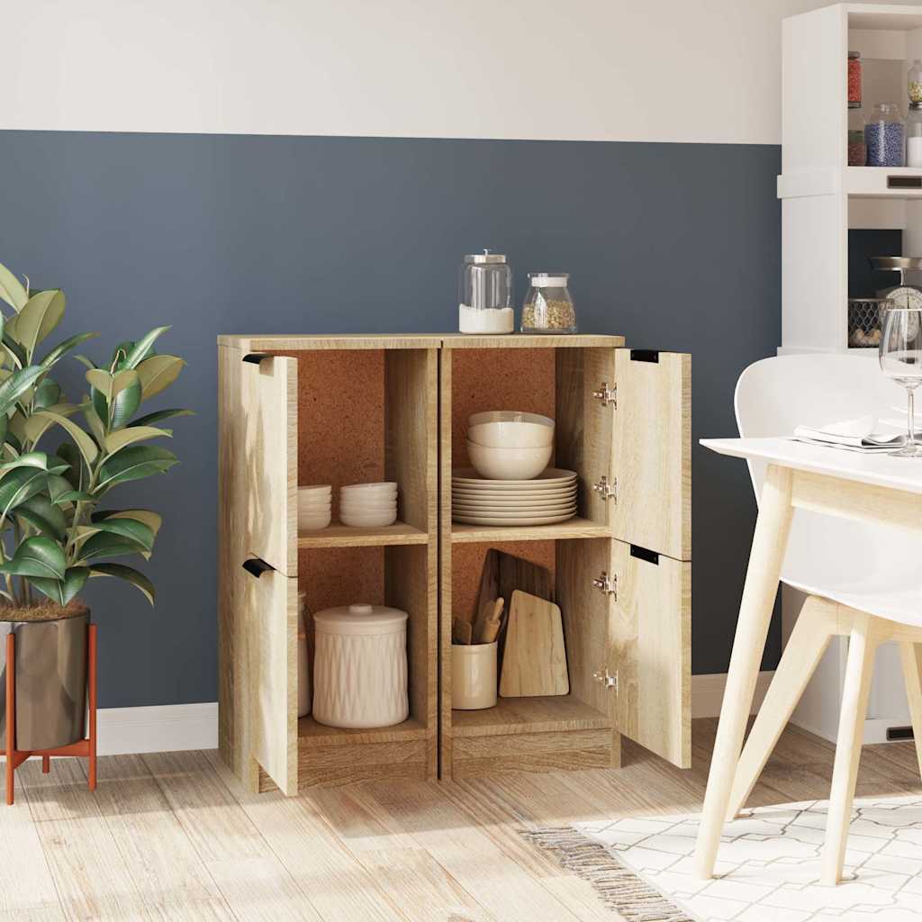 Vidaxl dressoirs 2 st 30x30x70 cm bewerkt hout sonoma eikenkleurig