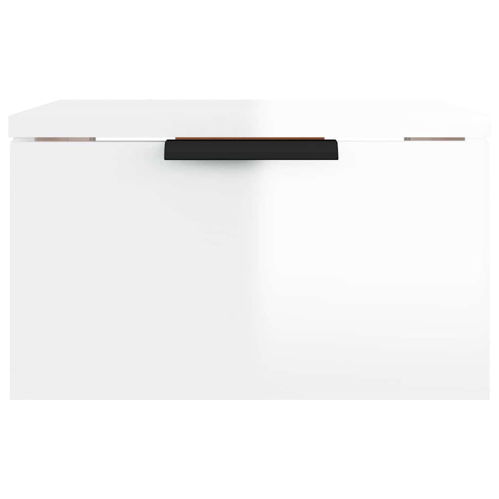 Vidaxl nachtkastje wandgemonteerd 34x30x20 cm hoogglans wit