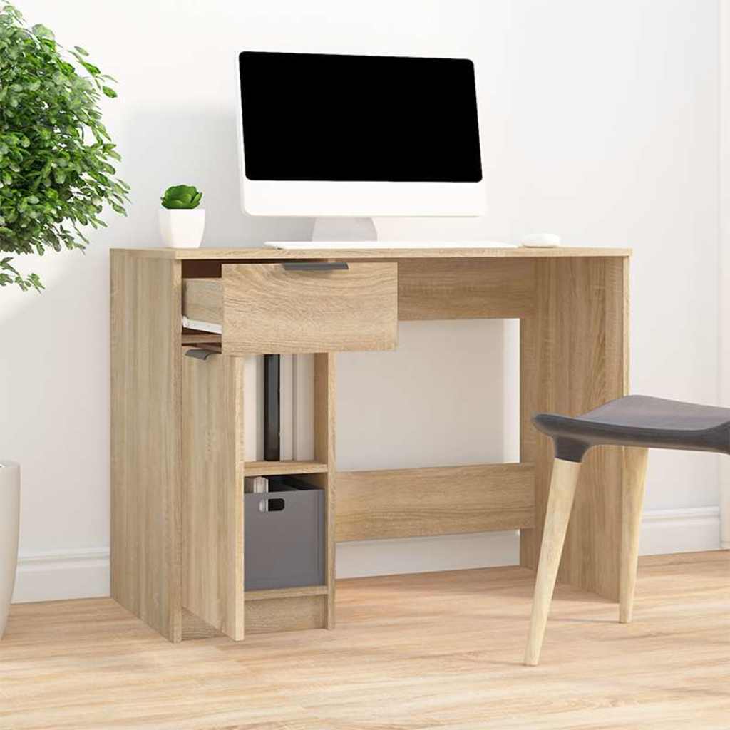 Vidaxl bureau 100x50x75 cm bewerkt hout sonoma eikenkleurig