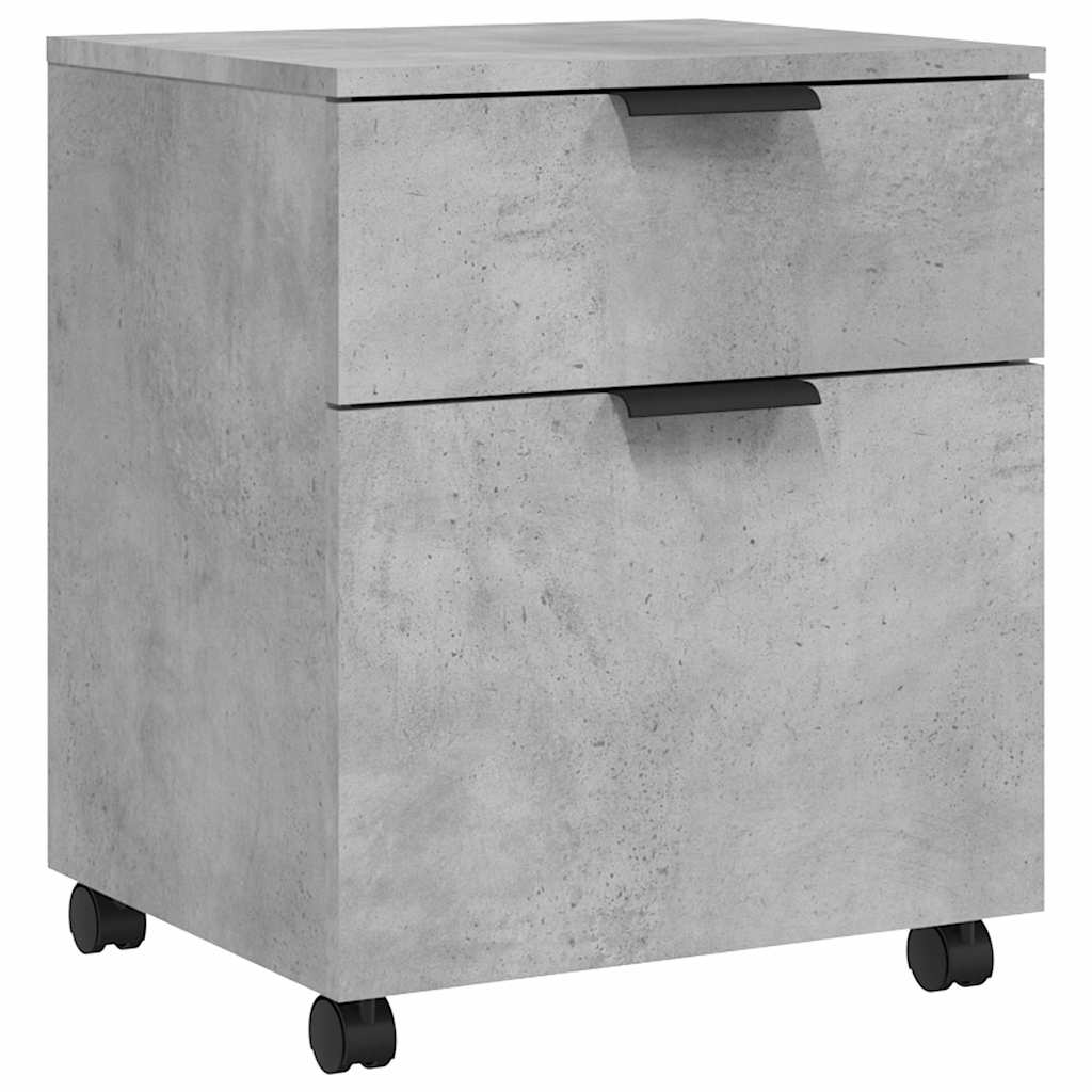 Vidaxl dossierkast verrijdbaar 45x38x54 cm bewerkt hout betongrijs