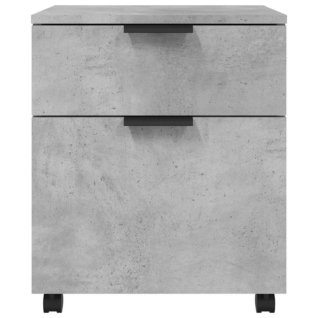 Vidaxl dossierkast verrijdbaar 45x38x54 cm bewerkt hout betongrijs