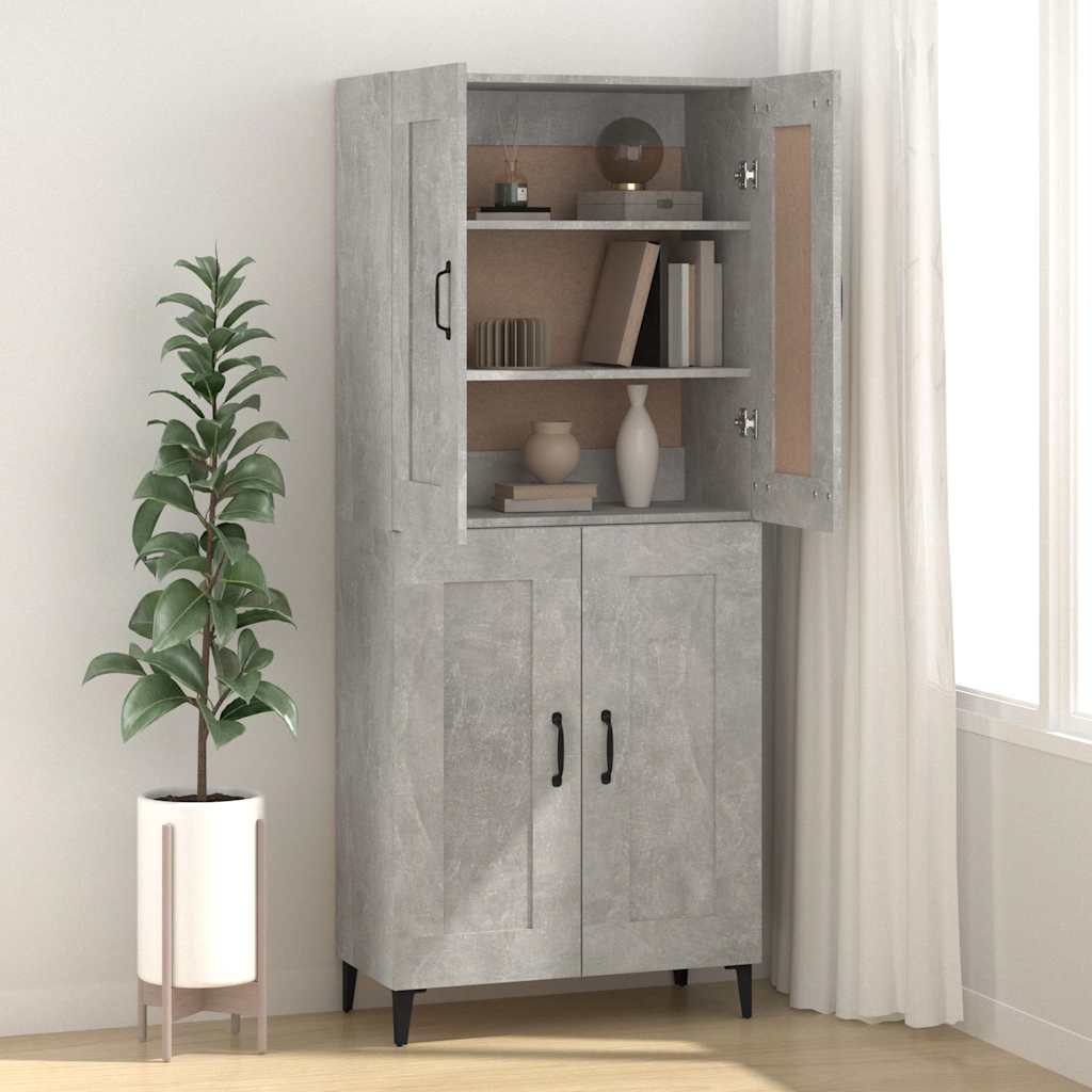 Vidaxl dressoir 69,5x34x90 cm bewerkt hout betongrijs