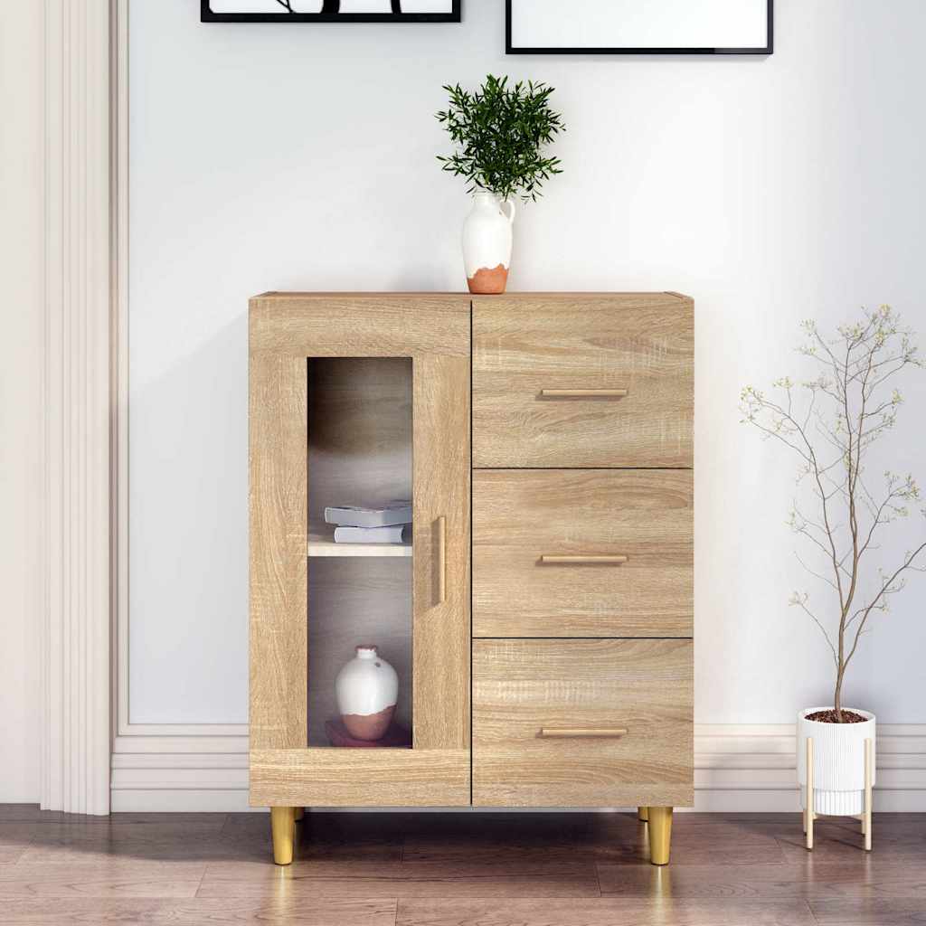 Vidaxl dressoir 69,5x34x90 cm bewerkt hout sonoma eikenkleurig