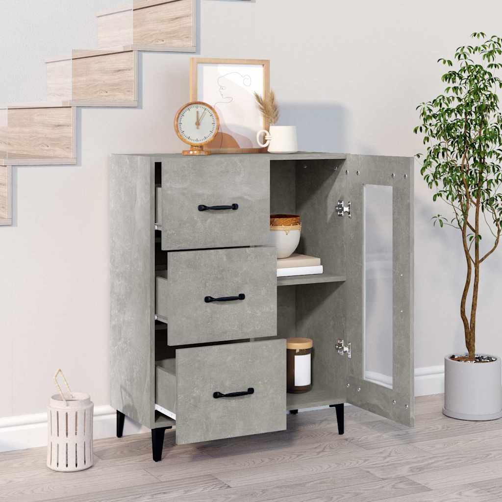 Vidaxl dressoir 69,5x34x90 cm bewerkt hout betongrijs
